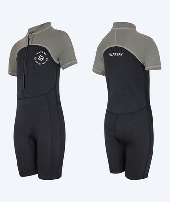 Watery kombinezon UV dla dzieci - Calypso Shorty - Szary/czarny