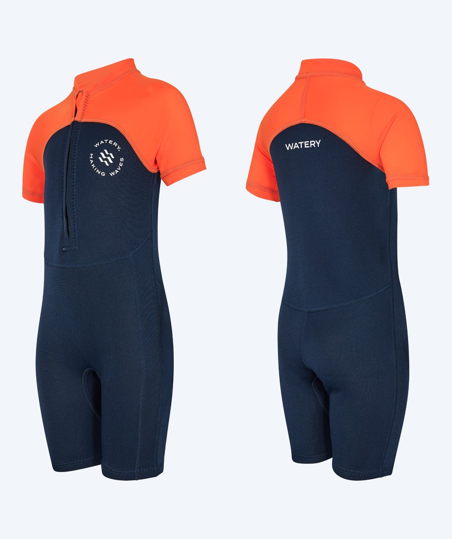 Watery kombinezon UV dla dzieci - Calypso Shorty - Pomarańczowy/niebieski