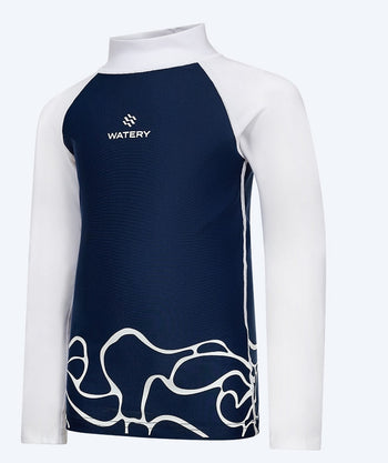 Watery koszulka UV dla dzieci - Chilton Rashguard z długimi rękawami - Ciemnoniebieski/Biały