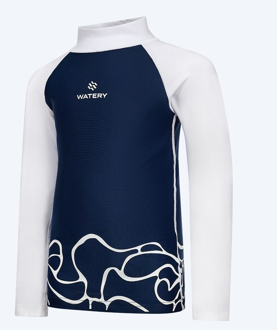 Watery koszulka UV dla dzieci - Chilton Rashguard z długimi rękawami - Ciemnoniebieski/Biały