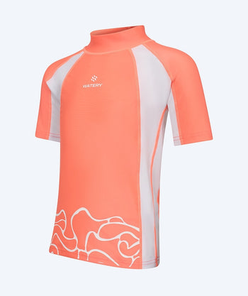 Watery koszulka UV dla dzieci - Chilton Rashguard z krótkimi rękawami - Różowy/biały