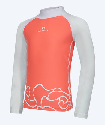 Watery koszulka UV dla dzieci - Chilton Rashguard z długimi rękawami - Różowy/biały