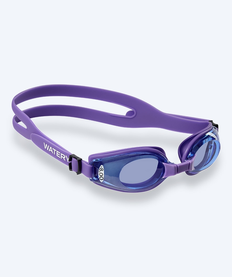 Watery korekcyjne okulary do pływania dla dorosłych krótkowidzów - (-2.0) – (-8.0) - Clivia - Fioletowy/niebieski
