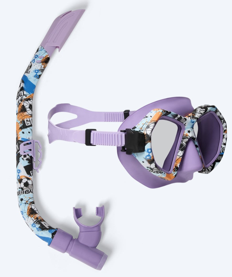 Watery zestaw maska i rurka do snorkelingu junior (8-15) - Riku Camo - Fioletowy