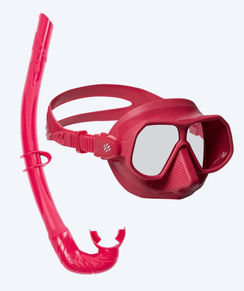 Watery zestaw maska i rurka do snorkelingu dla dorosłych - Oceana/Cliff - Ciemnoczerwony/Czerwony