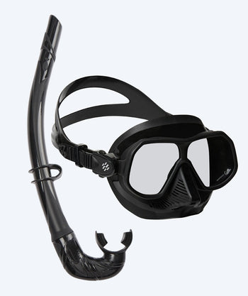 Watery zestaw maska i rurka do snorkelingu dla dorosłych - Oceana/Cliff - Czarny