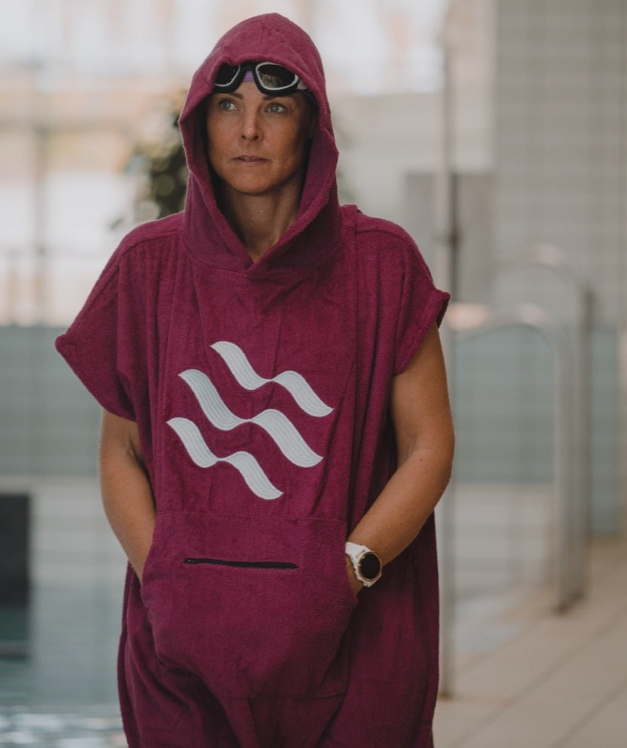 Watery ponczo kąpielowe dla dorosłych - Bawełna - Czarne