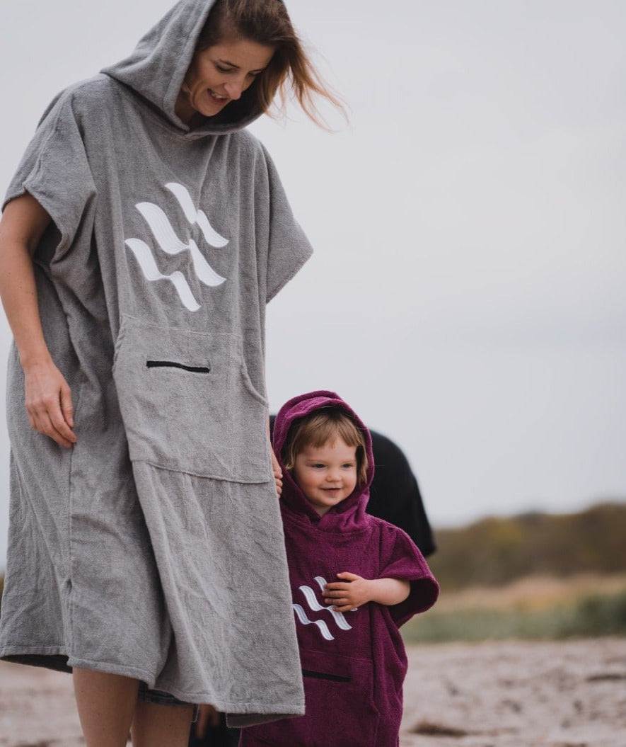 Watery ponczo kąpielowe dla dorosłych - Bawełna - Czarne