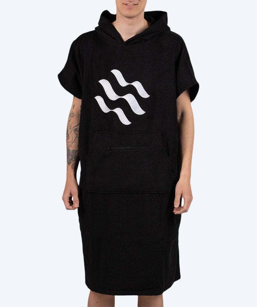 Watery ponczo kąpielowe dla dorosłych - Bawełna - Czarne