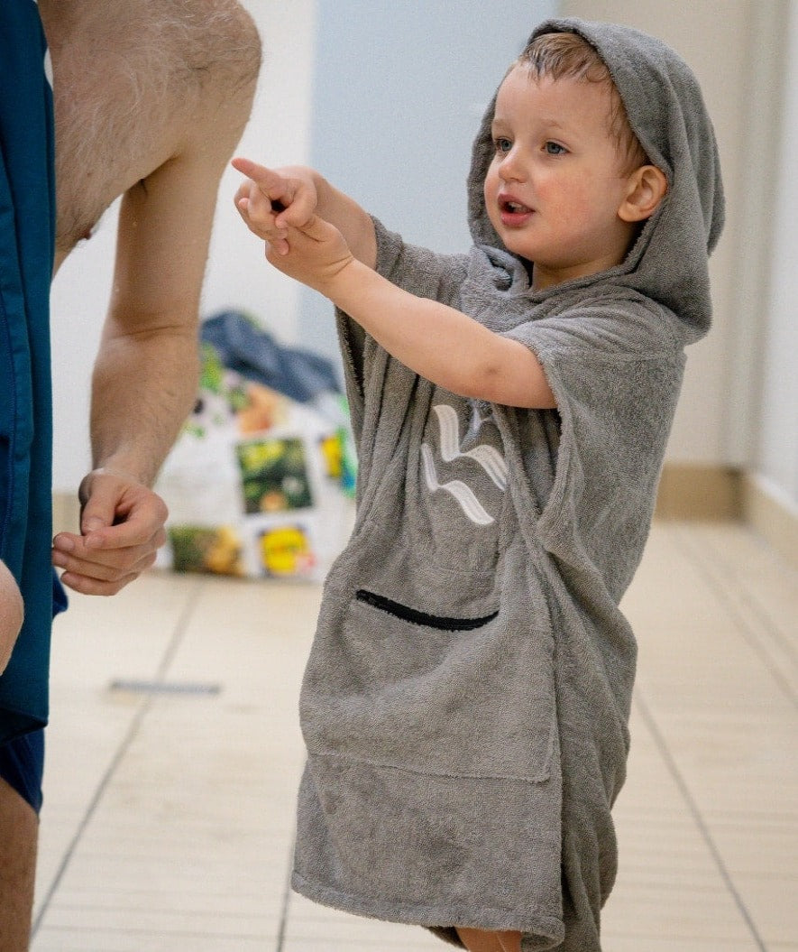 Watery Ponczo dla dzieci 1-5 rok - Bawełna - Szary