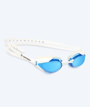 Watery Elite okulary do pływania - Poseidon Ultra Mirror - Biały/niebieski