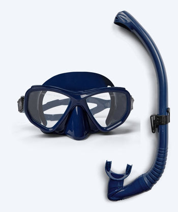 Watery zestaw maska + rurka do snorkelingu dla dorosłych (15+) - Fenton Pro - Ciemnoniebieski