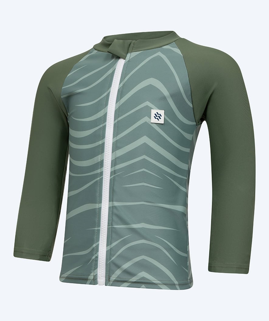 Watery koszulka UV dla dzieci - Fjord Rashguard z długimi rękawami - Zielona