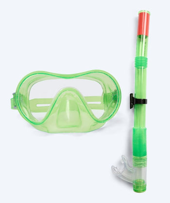Watery zestaw maska + rurka do snorkelingu dla młodzieży (8-15) - Jubal - Zielony