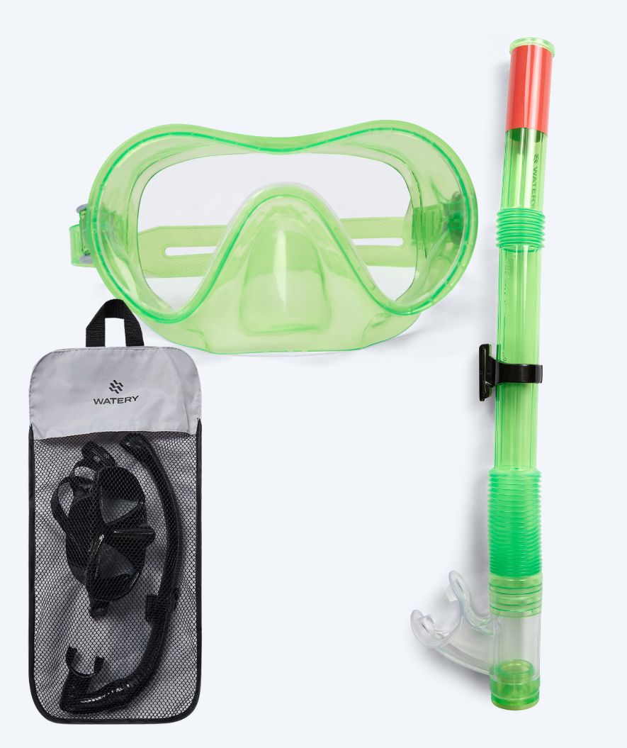 Watery zestaw maska + rurka do snorkelingu dla młodzieży (8-15) - Jubal - Zielony
