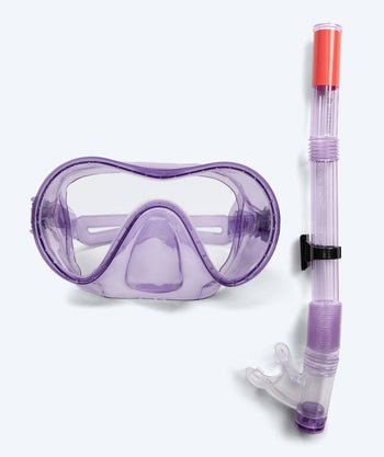 Watery zestaw maska + rurka do snorkelingu dla młodzieży (8-15) - Jubal - Fioletowy