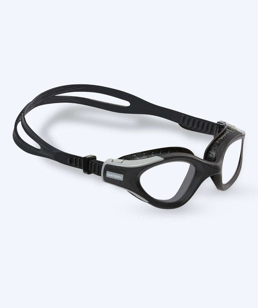 Watery okulary do pływania treningowe - Kelvin Active - Czarny/przezroczysty