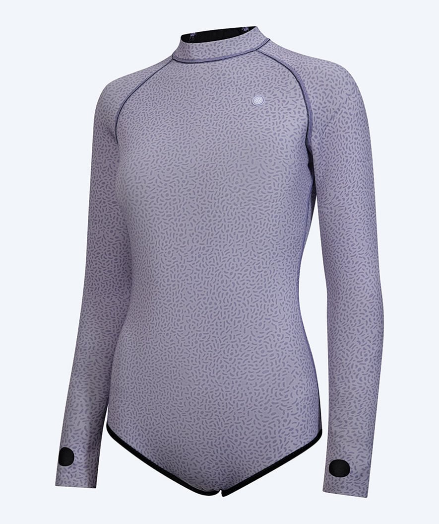 Watery krótka neoprenowa pianka do pływania z długim rękawem damska - Lady Open Back - Fioletowy