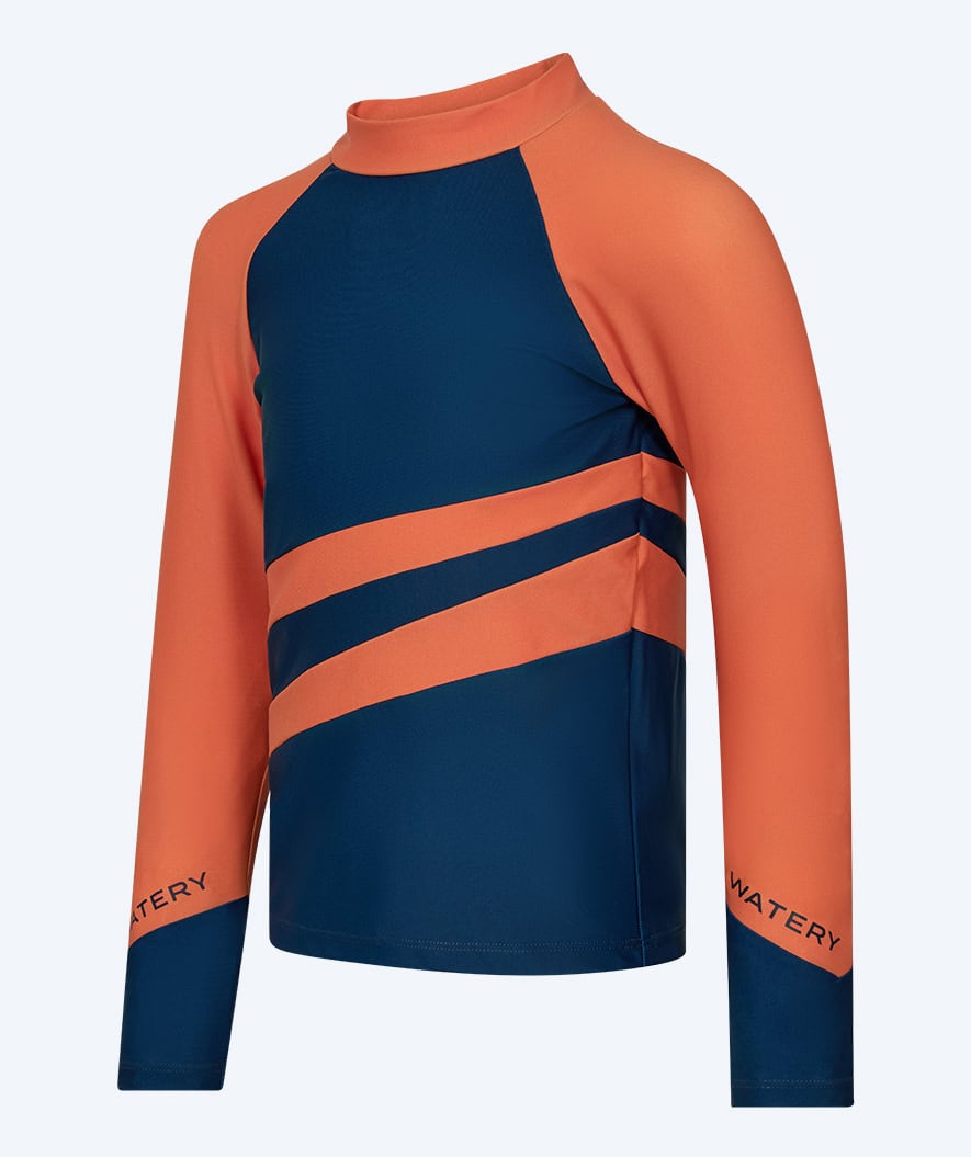 Watery koszulka UV dla dzieci - Manami Rashguard z długimi rękawami - Pomarańczowo/niebieska