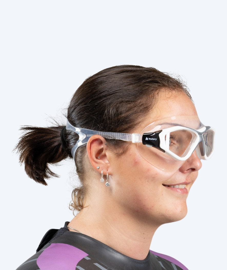 Watery maska do pływania dla dorosłych - Mantis - Biała/szara