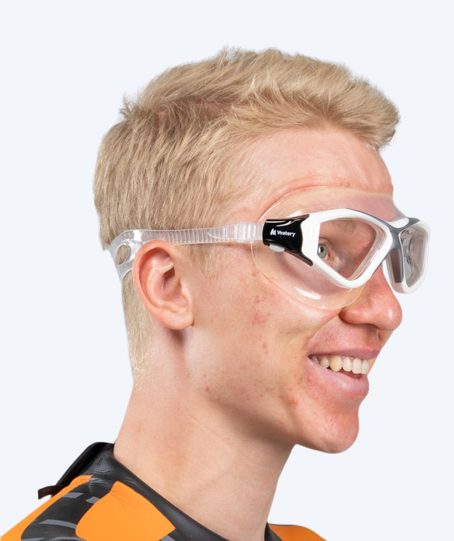 Watery maska do pływania dla dorosłych - Mantis - Biała/szara