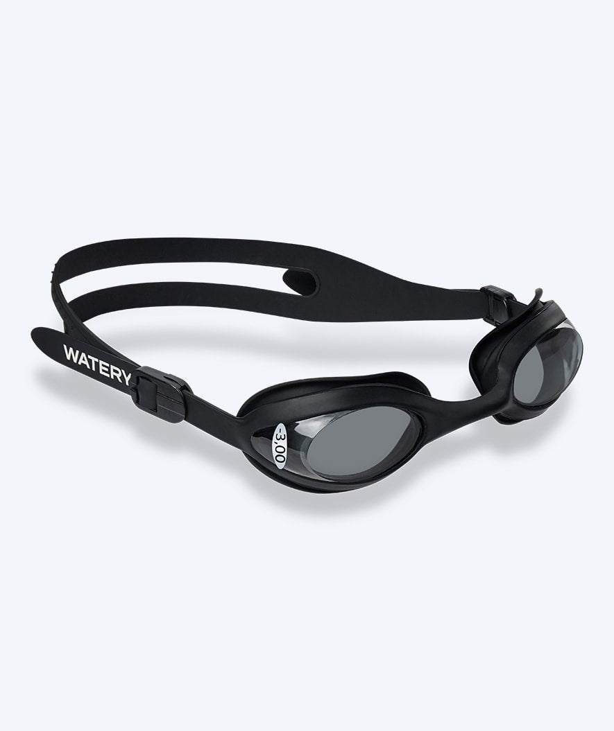 Watery korekcyjne okulary do pływania dla dorosłych krótkowidzów - (-1.5) – (-8.0) - Matira - Czarny (Smoke soczewki)