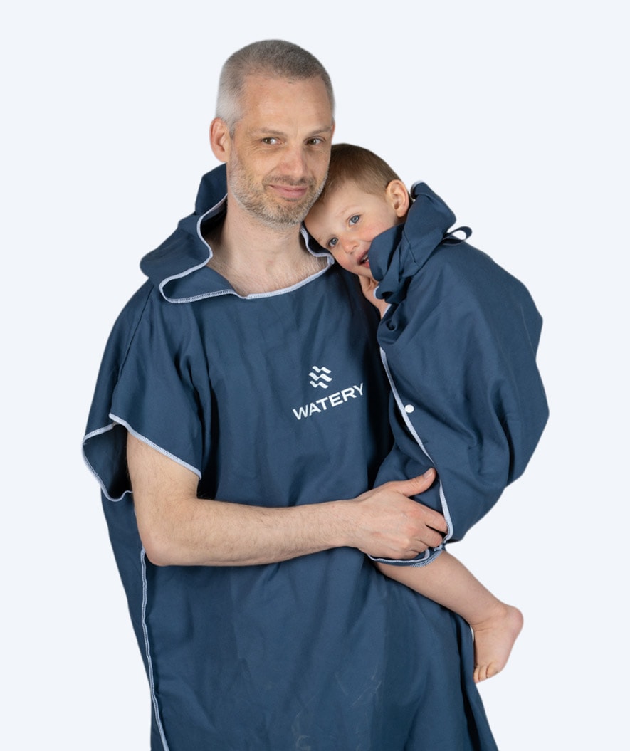 Watery ponczo kąpielowe dla dorosłych - Mikrofibra - Ciemnoniebieski