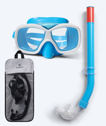 Watery zestaw maska + rurka do snorkelingu dla młodzieży (8-15) - Misu - Niebieski