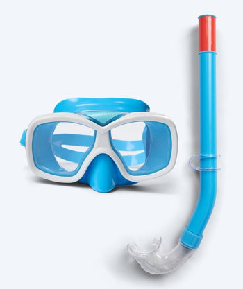 Watery zestaw maska + rurka do snorkelingu dla młodzieży (8-15) - Misu - Niebieski