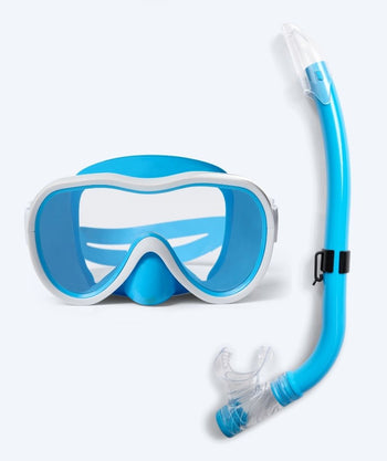 Watery zestaw maska + rurka do snorkelingu dla młodzieży (8-15) - Odine - Niebieski/biały