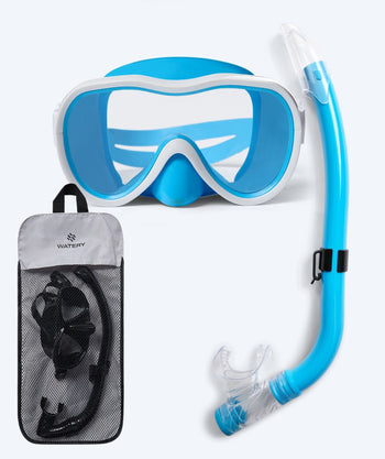Watery zestaw maska + rurka do snorkelingu dla młodzieży (8-15) - Odine - Niebieski/biały