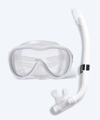Watery zestaw maska + rurka do snorkelingu dla młodzieży (8-15) - Odine - Biały