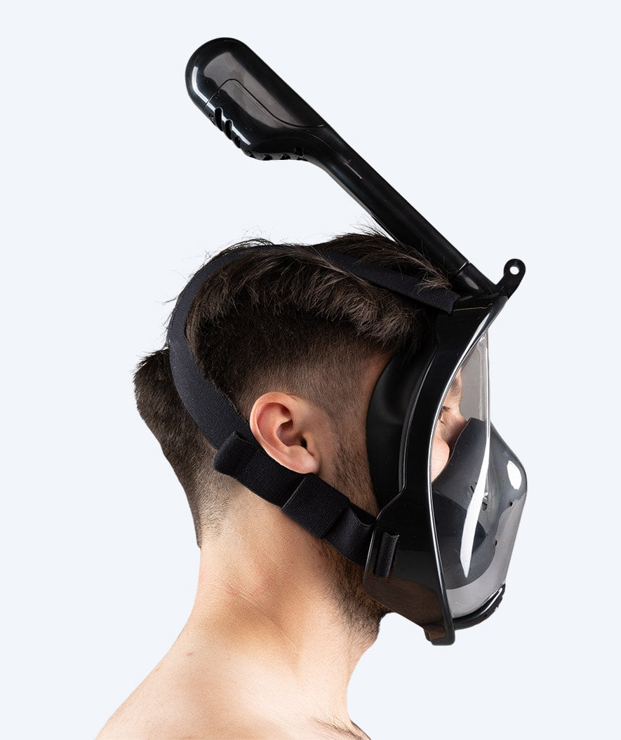 Watery pełnotwarzowa maska do snorkelingu dla dorosłych - Czarny