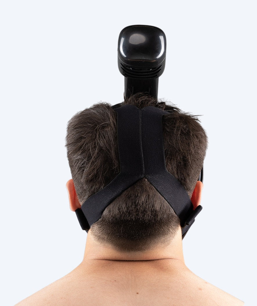 Watery pełnotwarzowa maska do snorkelingu dla dorosłych - Czarny