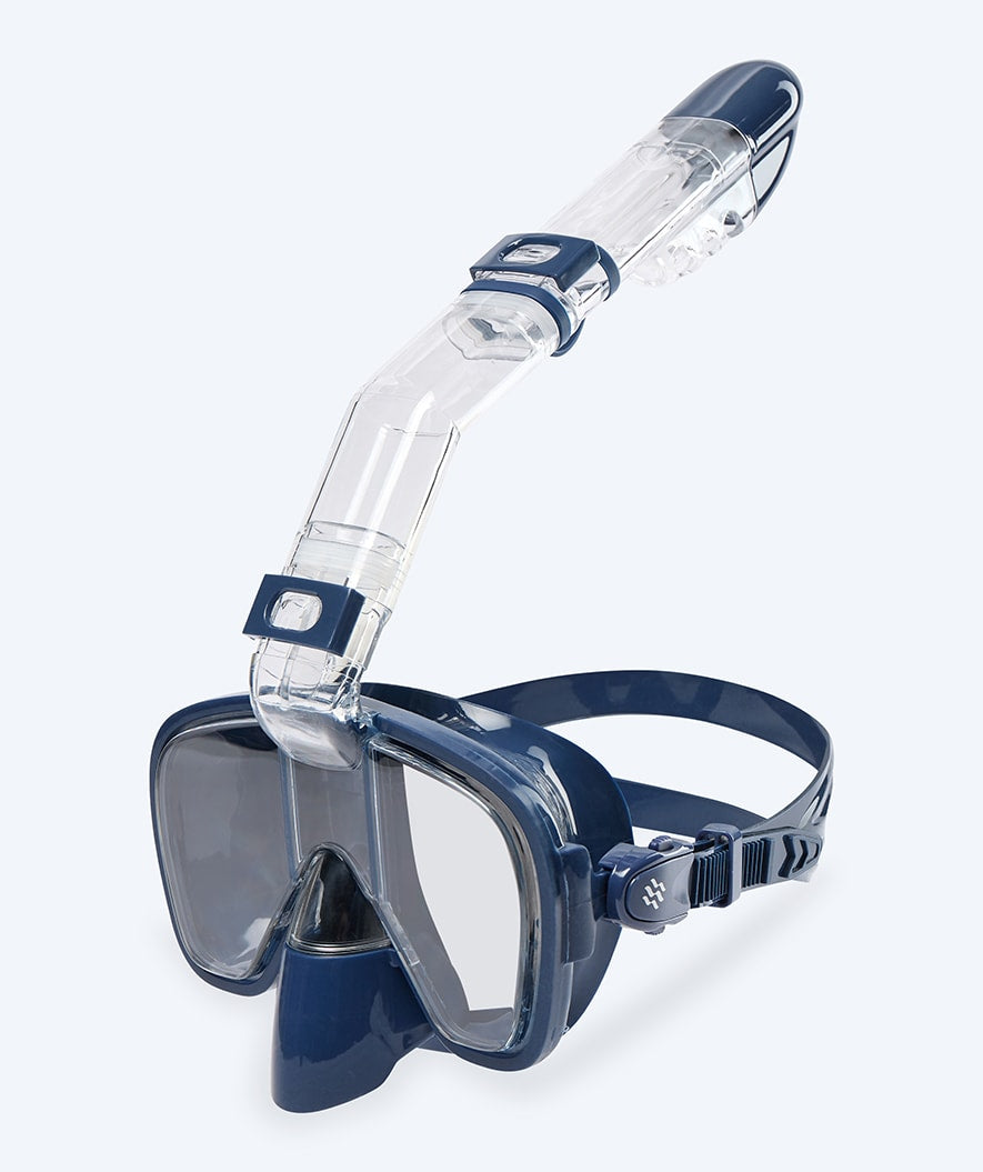 Watery pełnotwarzowa maska do snorkelingu dla dzieci - Pearl - Ciemnoniebieski