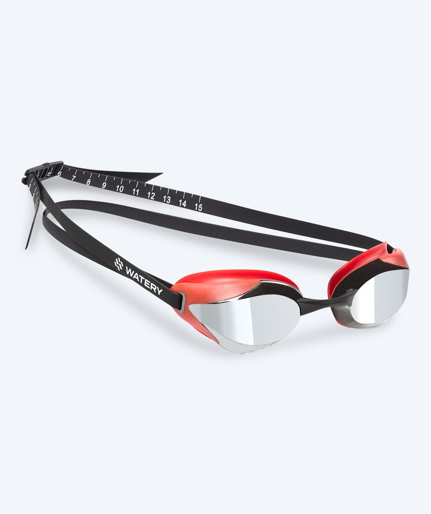 Watery Elite okulary do pływania - Poseidon Ultra Mirror - Czerwony/srebrny