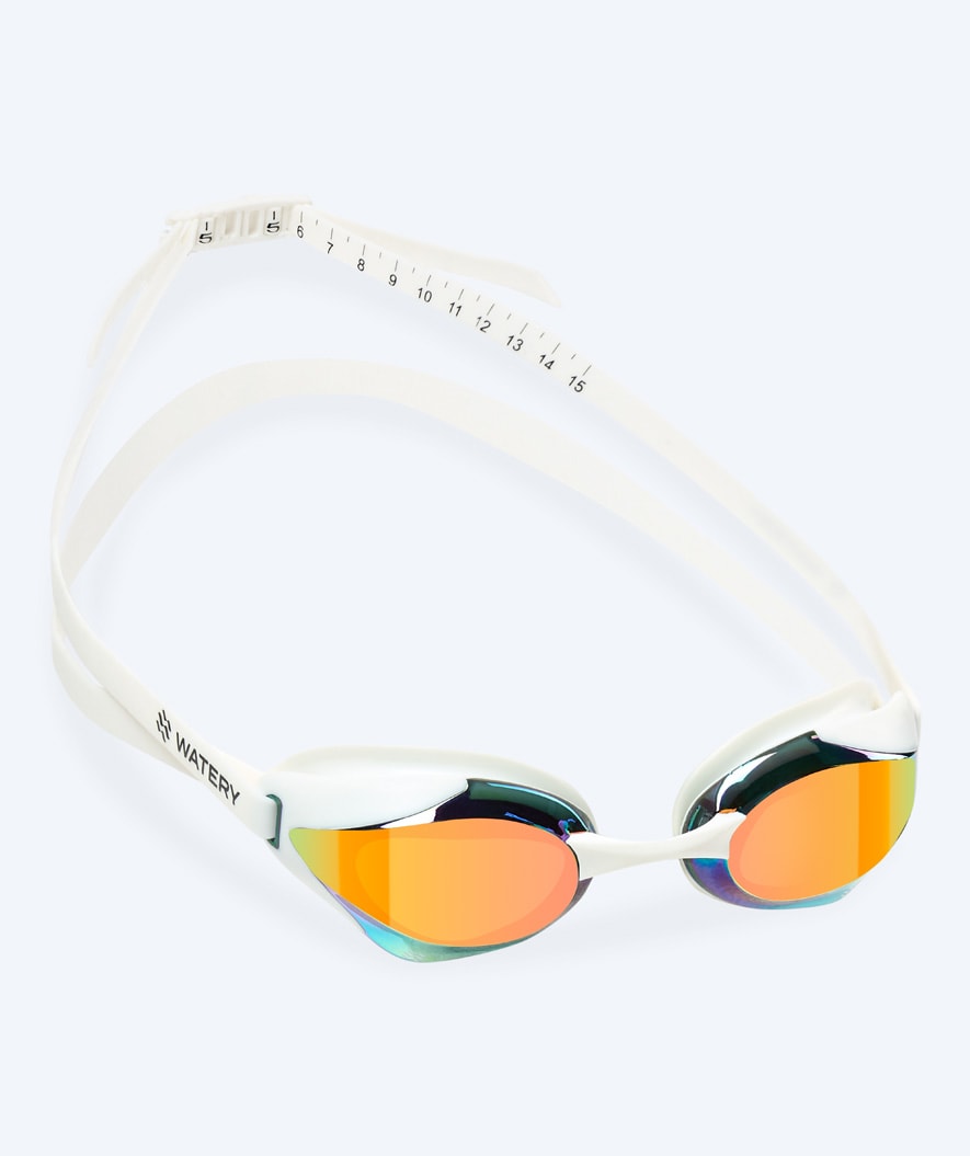 Watery Elite okulary do pływania - Poseidon Ultra Mirror - Biały/złoty