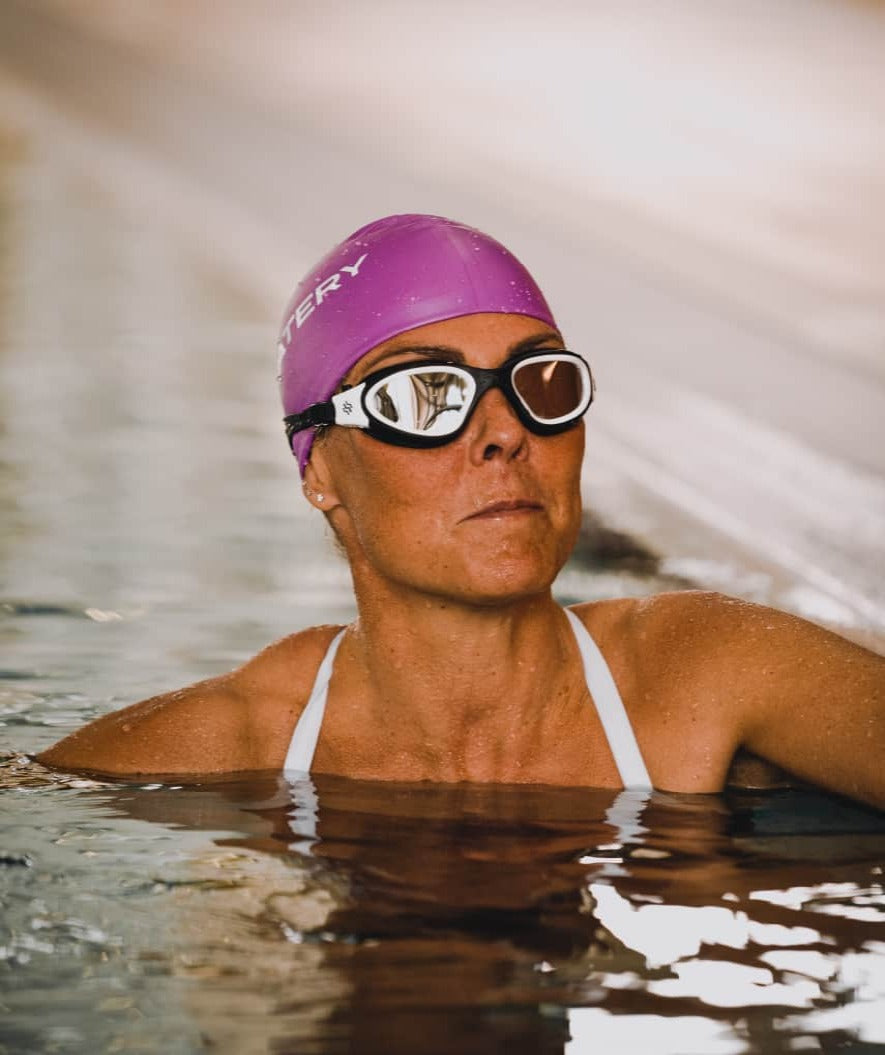 Watery okulary do pływania treningowe - Raven Mirror - Czarny/biały