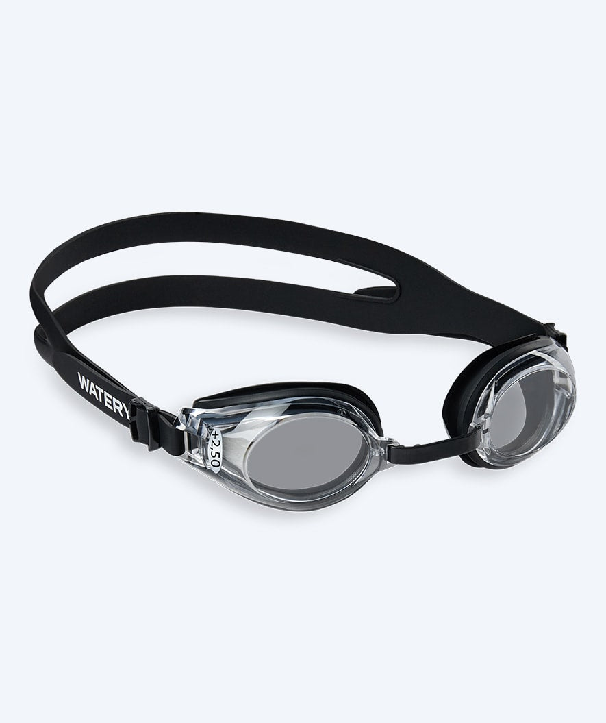 Watery okulary do pływania dla dorosłych dalekowidzów - (+2.0) do (+4.5) - Ridley - Czarny