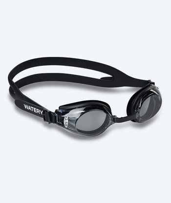 Watery okulary do pływania z korekcją dla dorosłych dalekowidzów - (+2.0) do (+4.5) - Ridley - Czarne (przydymione soczewki)