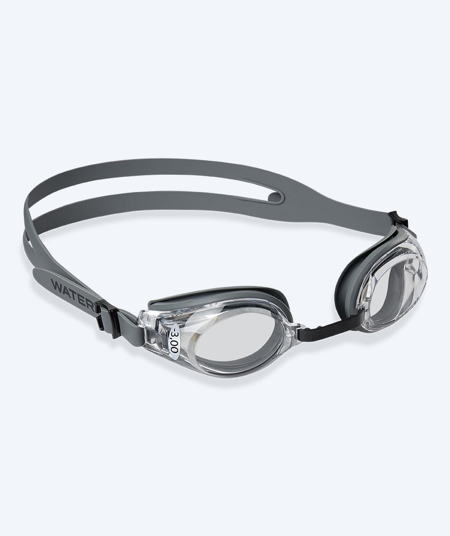 Watery okulary do pływania z korekcją dla dorosłych krótkowidzów - (-1.5) do (-7.0) - Ridley - Czarne