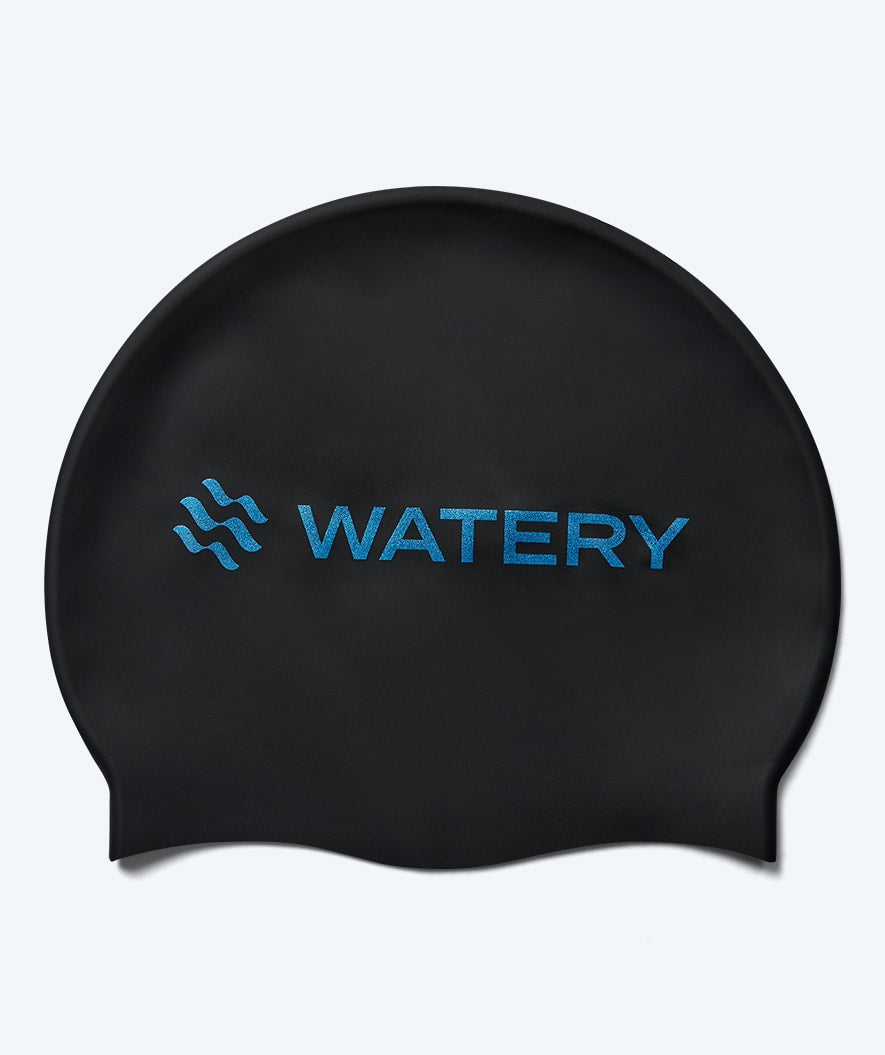 Watery czepek do pływania - Signature Metallic - Czarny/niebieski