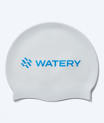 Watery czepek do pływania - Signature Metallic - Biały/niebieski