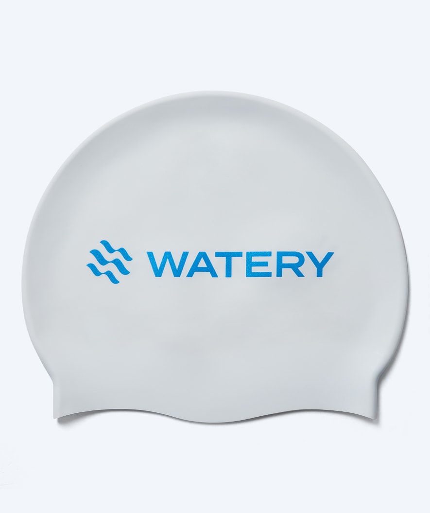 Watery czepek do pływania - Signature Metallic - Biały/niebieski