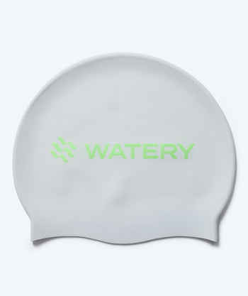 Watery czepek do pływania - Signature Metallic - Biały/zielony