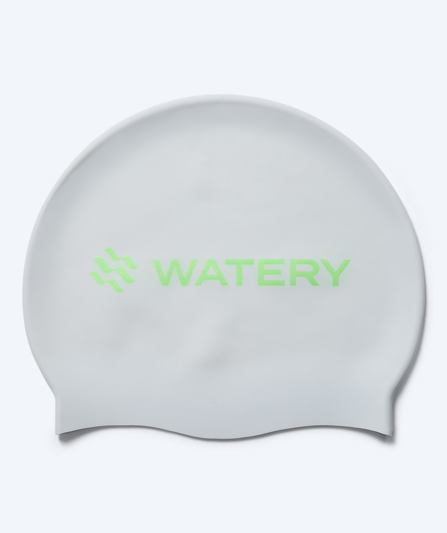 Watery czepek do pływania - Signature Metallic - Biały/zielony