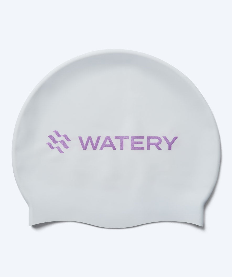 Watery czepek do pływania - Signature Metallic - Biały/Fioletowy