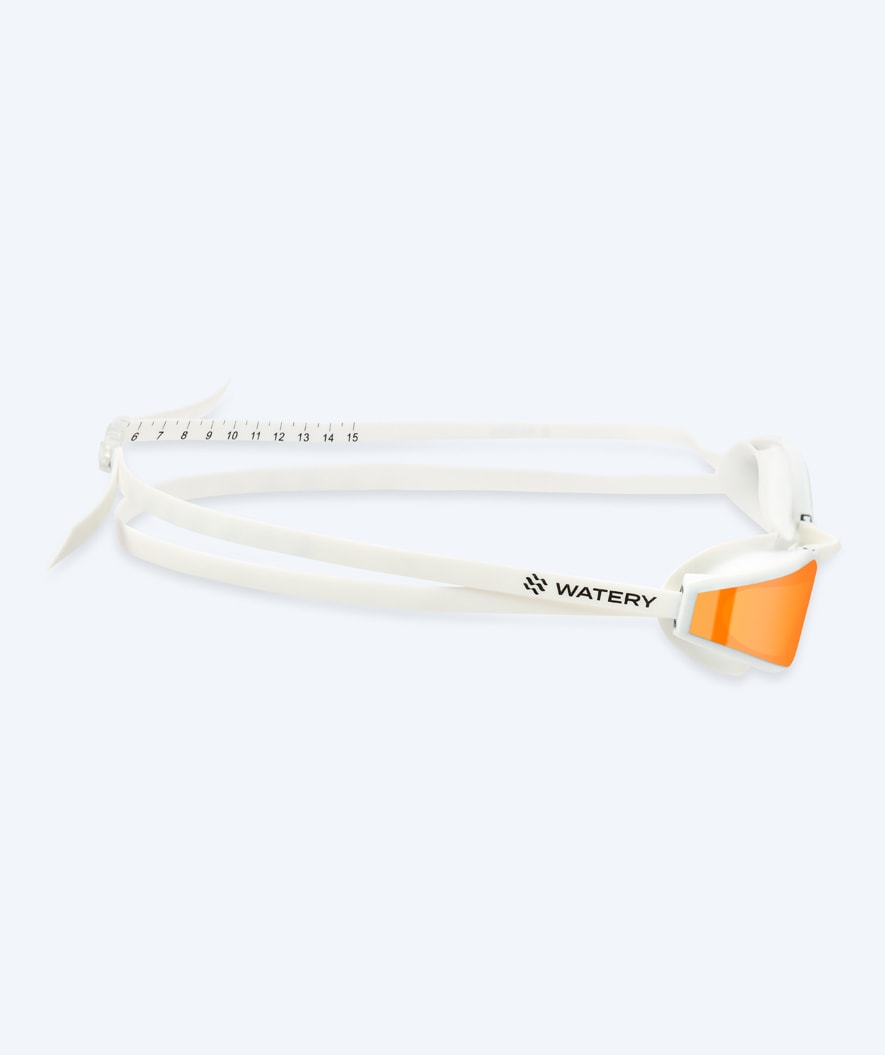 Watery Elite okulary do pływania - Storm Racer Mirror - Biały/złoty