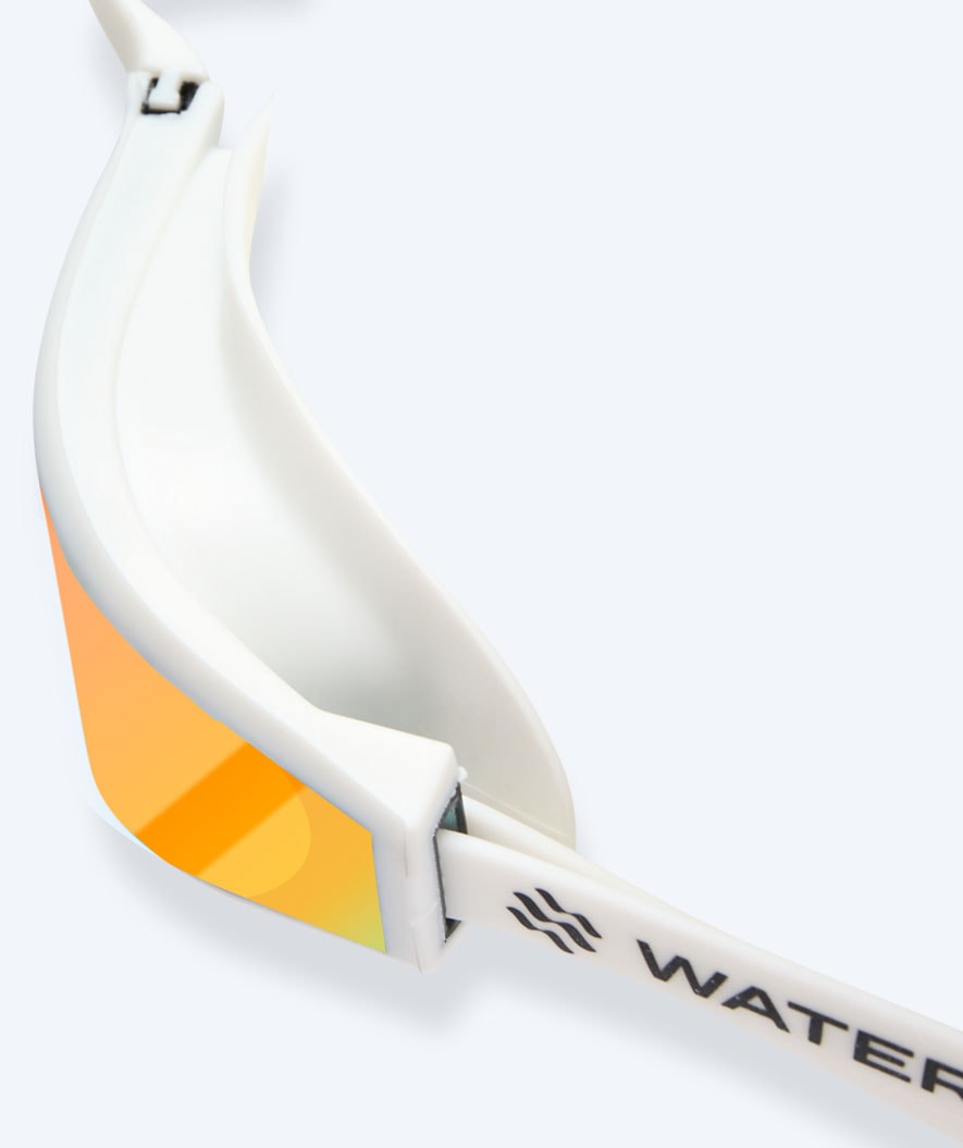 Watery Elite okulary do pływania - Storm Racer Mirror - Biały/złoty