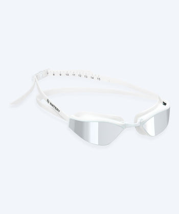Watery Elite okulary do pływania - Storm Racer Mirror - Biały/srebrny